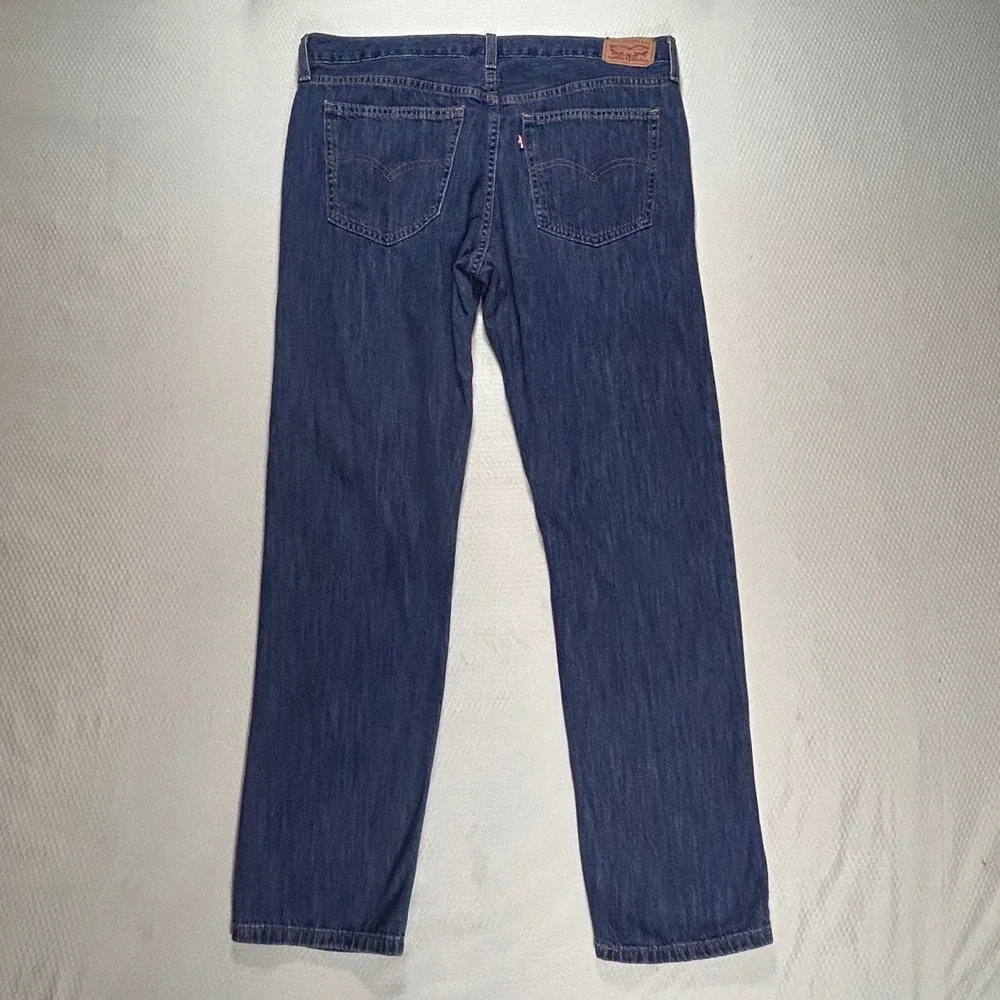 Levis‎ Middy Straight Jeans Womens 32 Cotton Dark Wash Blue Mid Rise Denim